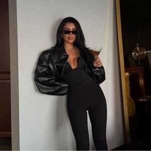 Cropped Leather Jacket